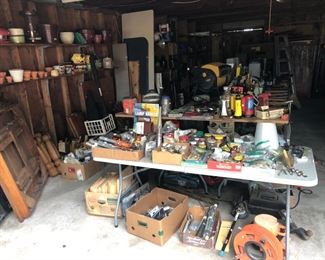 This large separate garage is absolutely loaded!