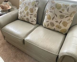 La-Z-Boy Khaki Leather Loveseat