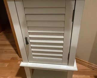 White Shutter Door Accent Table 