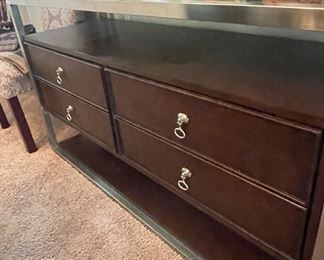 4 Drawer Dresser with Glass Overlay
