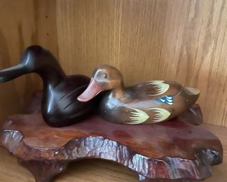 Wood Carved Duck Figurines