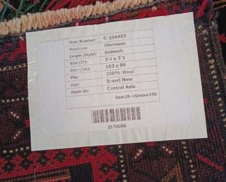 5'4 x 3'3 - Balouch Khorasan Rug - 100% Wool