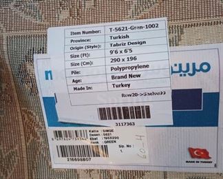 Turkish Rug - Tabriz Design - 9'6 x 6'5