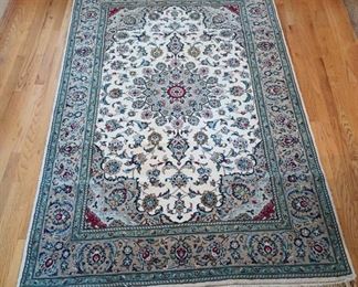 Turquoise, Red and White Persian Rug