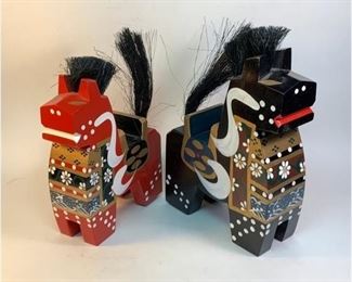 Vintage Japanese horse figurines