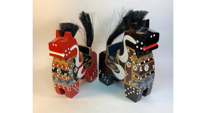 Vintage Japanese horse figurines