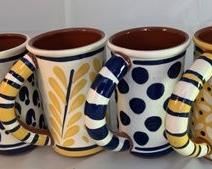 Mugs by ceramist Jill Woodruff Manos