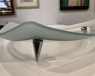 MCM chrome and glass bowl