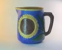  Ceramic pitcher from the Museum of Modern Art, 
 with sunfloweer