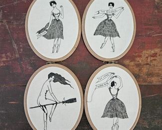 English Artist makes these needlepoint art pieces