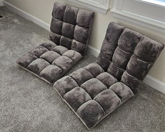 Set of Two BIRDROCK HOME Adjustable Memory Foam Floor Chair in Plush Gray 