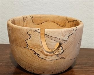 Bowl hand carved from Spalted Maple & signed