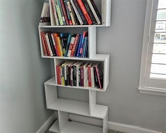 Pair of "S" shaped White Book Shelves - Contemporary look