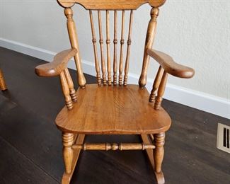 Child's wood rocking chair