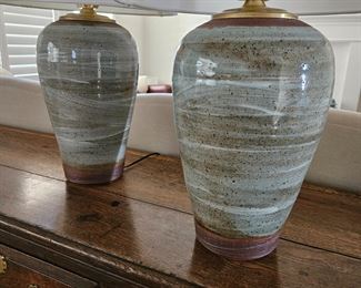 Set of Hand Made Ceramic lamps by Theo Helmstadter of Green River Pottery in Santa Fe