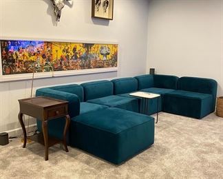 Joybird Logan Modular U-Sofa Bumper Sectional in Emerald Green