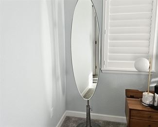 Restoration Hardware Free Standing Industrial Style Oval Full Length Floor Mirror