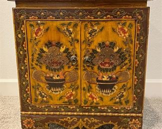  Contemporary Tibetan Storage Cabinet with Traditional Style Dragon Art