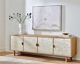 Ella Capiz Collection Washed Oak 80 Inch Media Console:  $1,999 Purchased May 2022
