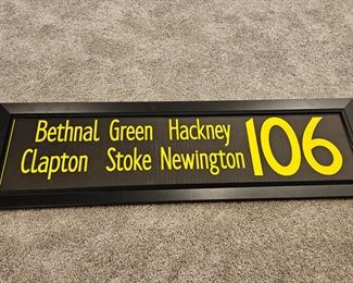 Bus line framed sign from London 