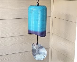 Gorgeous LARGE Painted Cast Iron Wind Chime
