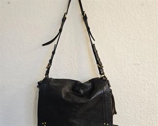 The "Albert" By Jerome Dryfuss Paris Black Leather Purse Bag w/ Dust Bag - Adjustable Straps, Expandable Bottom