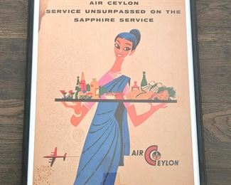 Vintage Air Ceylon Travel Poster, Framed