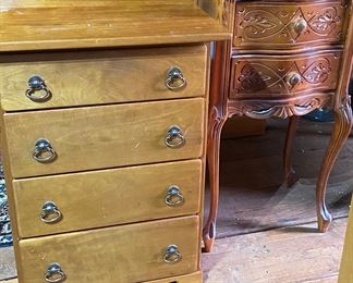 Cedar Lined small chest, Antique stand