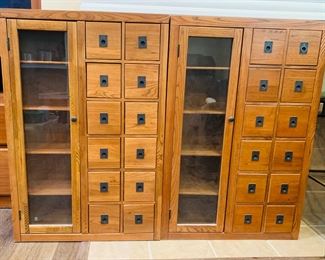 (2) Oak Media Cabinets
