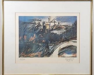 Artist Signed LE Framed Abstract Lithograph