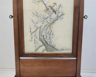 Chinese Silk or Satin Embroidery in a Display