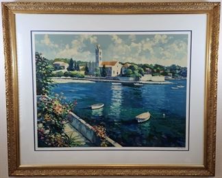 "Isle of Hvar" Framed LE John Zaccheo Serigraph
