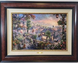 Thomas Kinkade LE Disney Lady & Tramp Framed Print