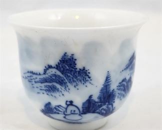 Blue and White Porcelain Tea Cup