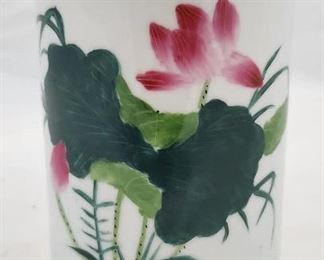 Chinese Porcelain Floral Wucai Brush Pot