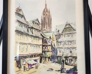 Original European Cityscape Artist Signed Print