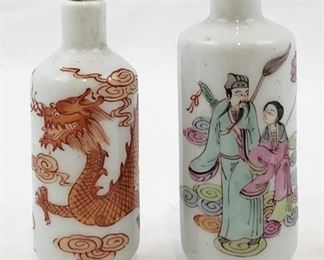 Red Dragon & Figural Chinese Snuff Bottles