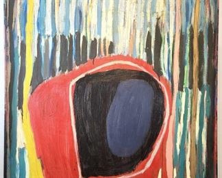 Framed Abstract Oil Painting on Canvas