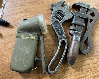 1944 army flash light & vintage tools