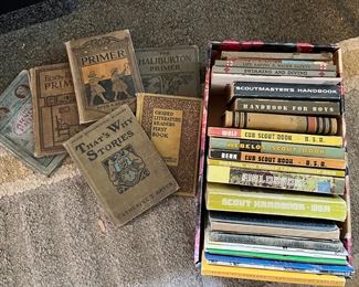 Boy Scout books and Primer readers