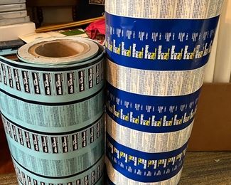 Aluminum foil rolls of Alka-Seltzer labels.