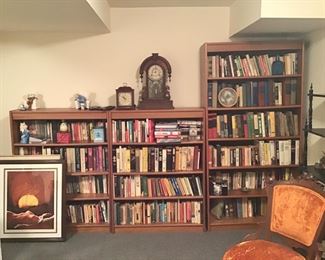 Lots of Books and Teak Bookcases