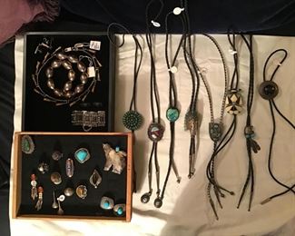 Native American Bolos, Turquoise Rings, Mexican Jewelry, Sterling