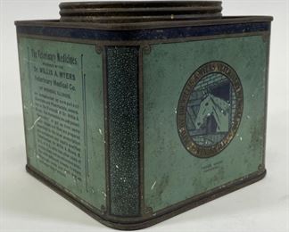 VINTAGE MYERS VETERINARY MEDICAL CO. TIN