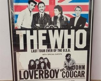 ORIGINAL 1982 THE WHO FRAMED CONCERT POSTER