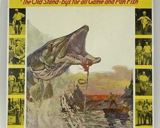 HILDEBRANDT'S LURES CARDBOARD EASEL BACK SIGN