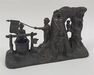 CAST IRON BOY SCOUT CAMP MECHANICAL BANK