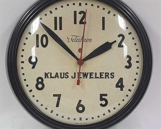 VINTAGE KLAUS JEWELERS ADVERTISING CLOCK