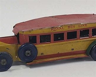 1930'S MARX ROYAL BUS LINE TIN WIND UP TOY