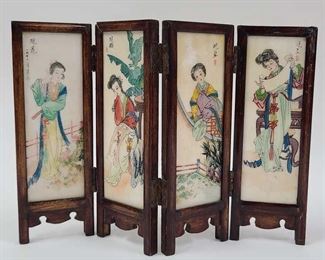 VINTAGE MINI MARBLE TABLETOP SHOJI SCREEN